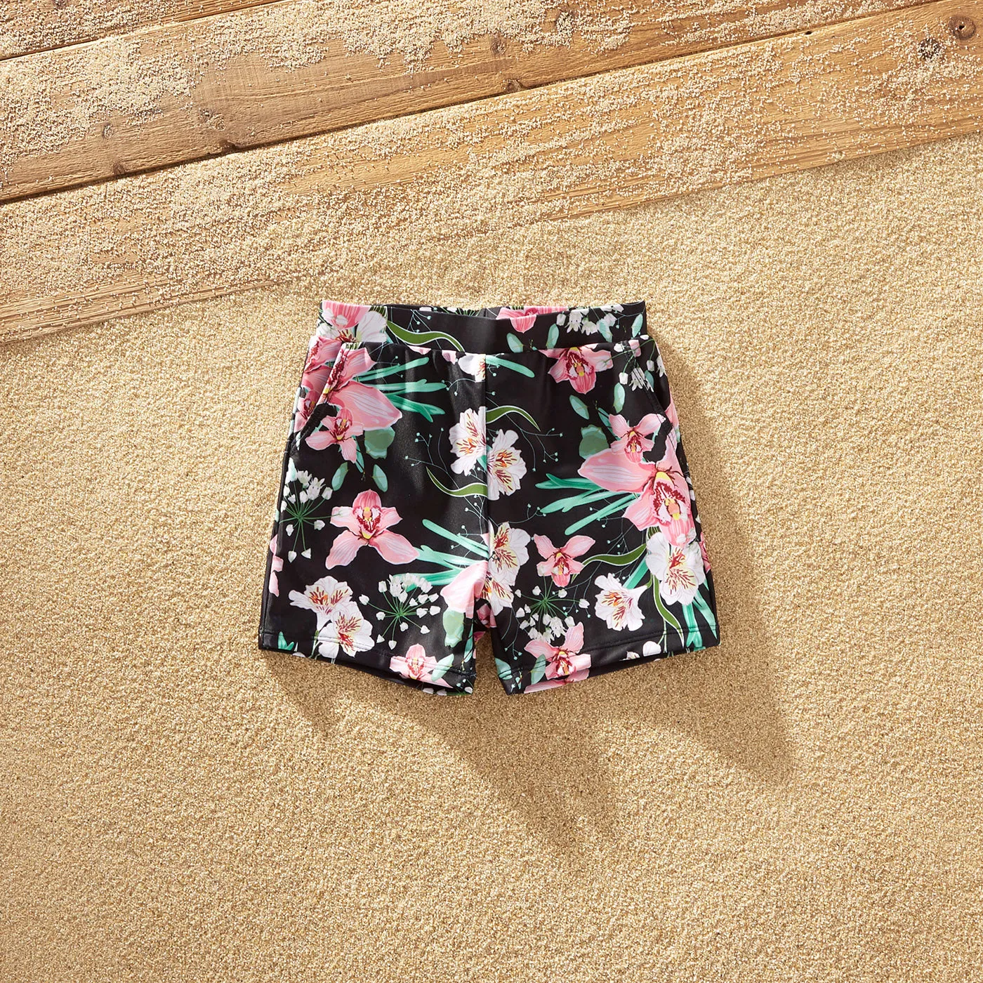 Matching Family Swimsuits Floral Print Pink Waist Tie One-piece Bathing Suit