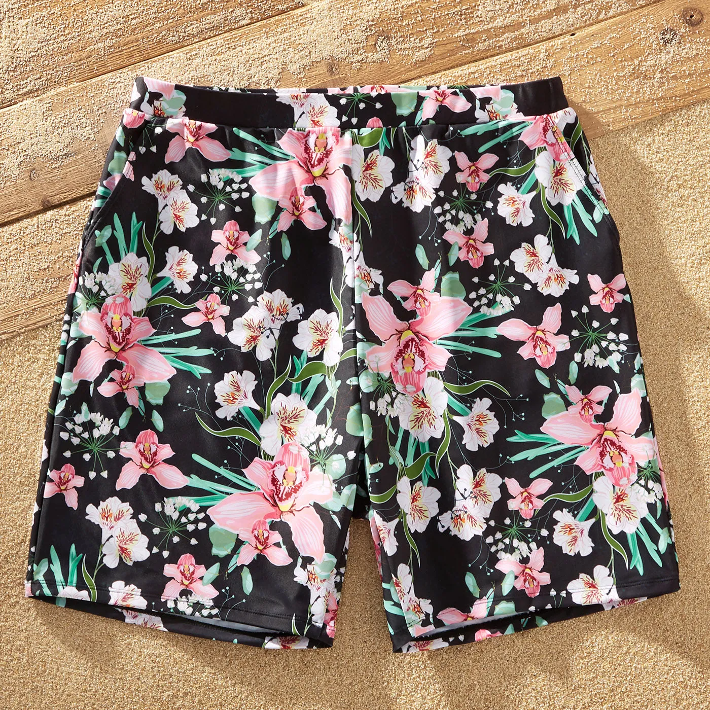 Matching Family Swimsuits Floral Print Pink Waist Tie One-piece Bathing Suit