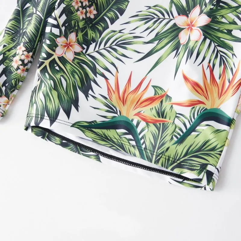 Matching Family Swimwear Floral Leaves Swimsuit Mother Daughter Bathing Suits