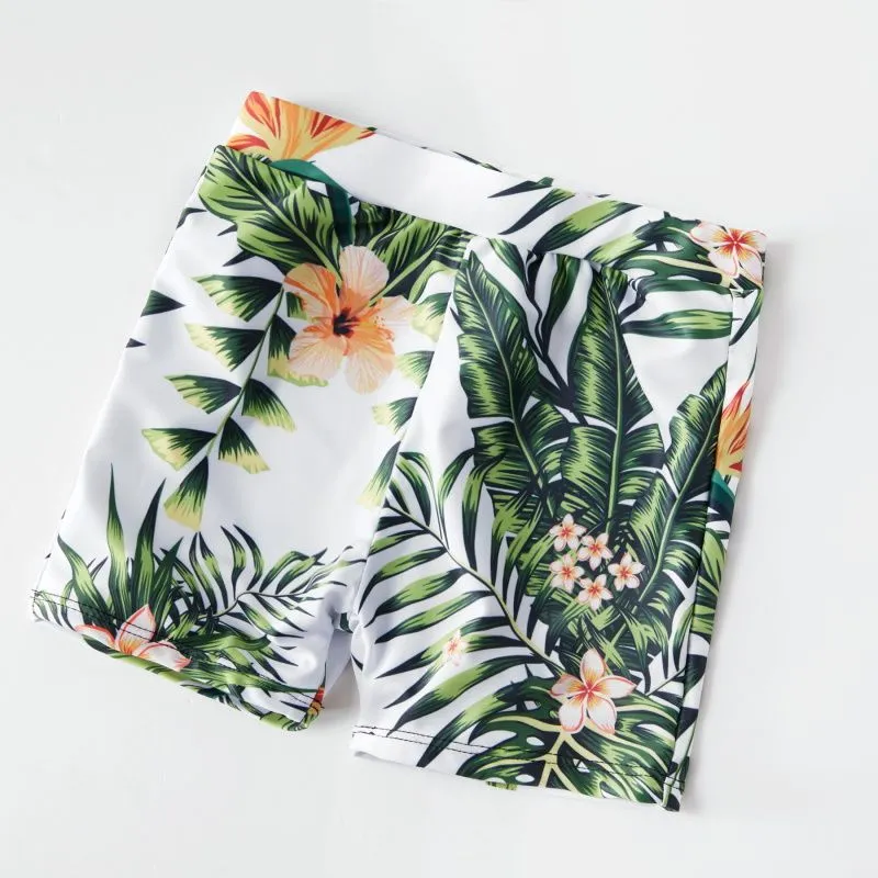Matching Family Swimwear Floral Leaves Swimsuit Mother Daughter Bathing Suits