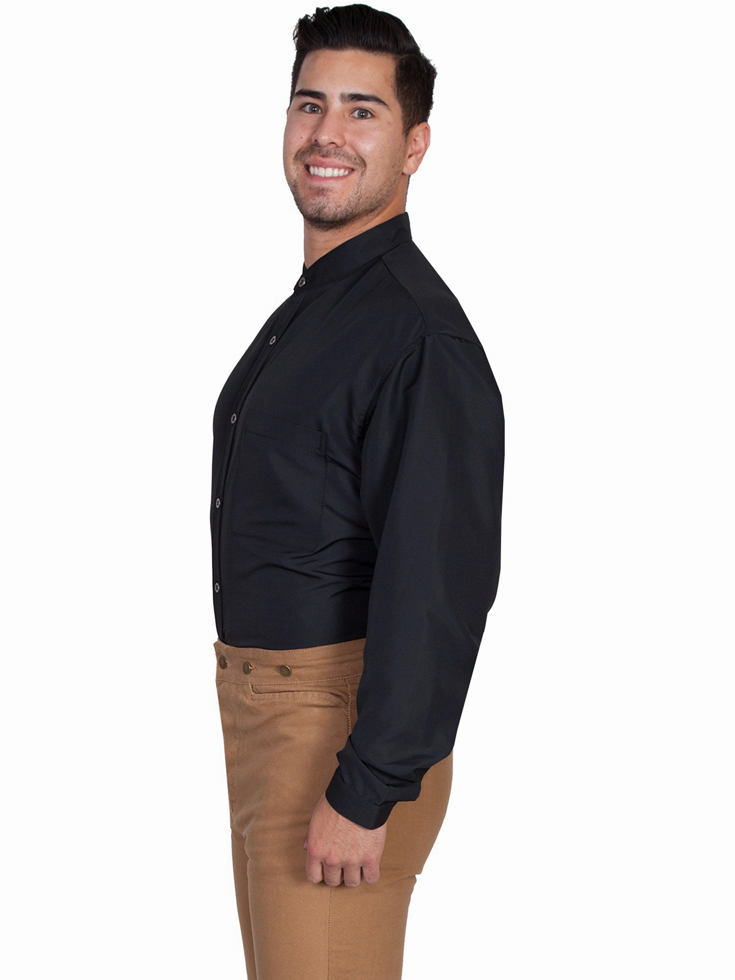 Bold Hue Scully Mens Black Polyester Wicking L/S Shirt
