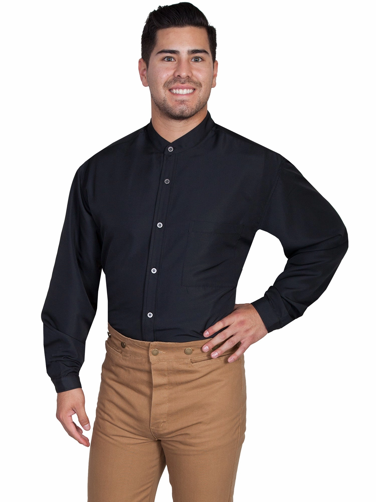 Scully Mens Black Polyester Wicking L/S Shirt Comfy Layer Chic Ensemble