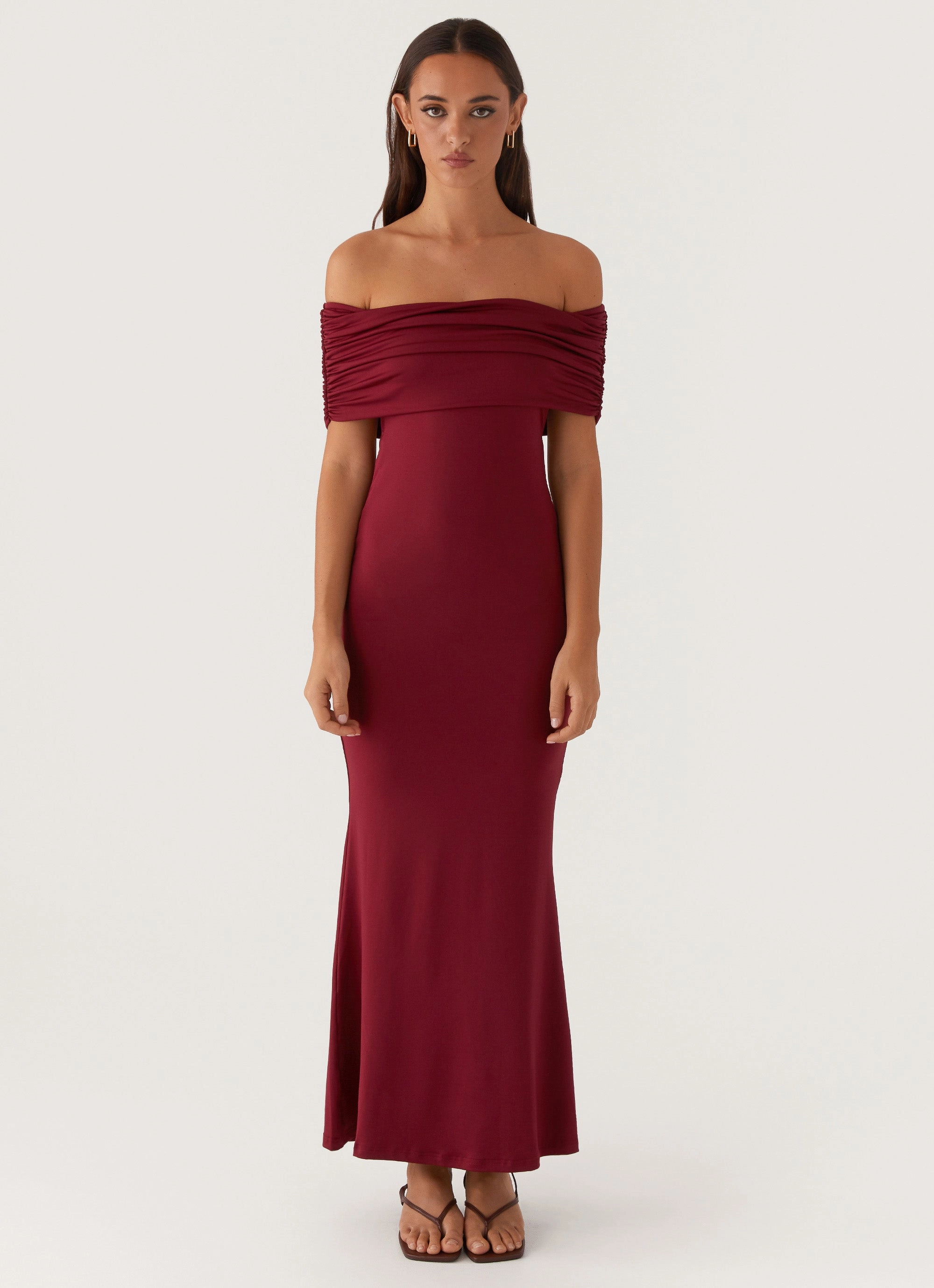Maude Maxi Dress - Maroon Underwire-Support Magic Day