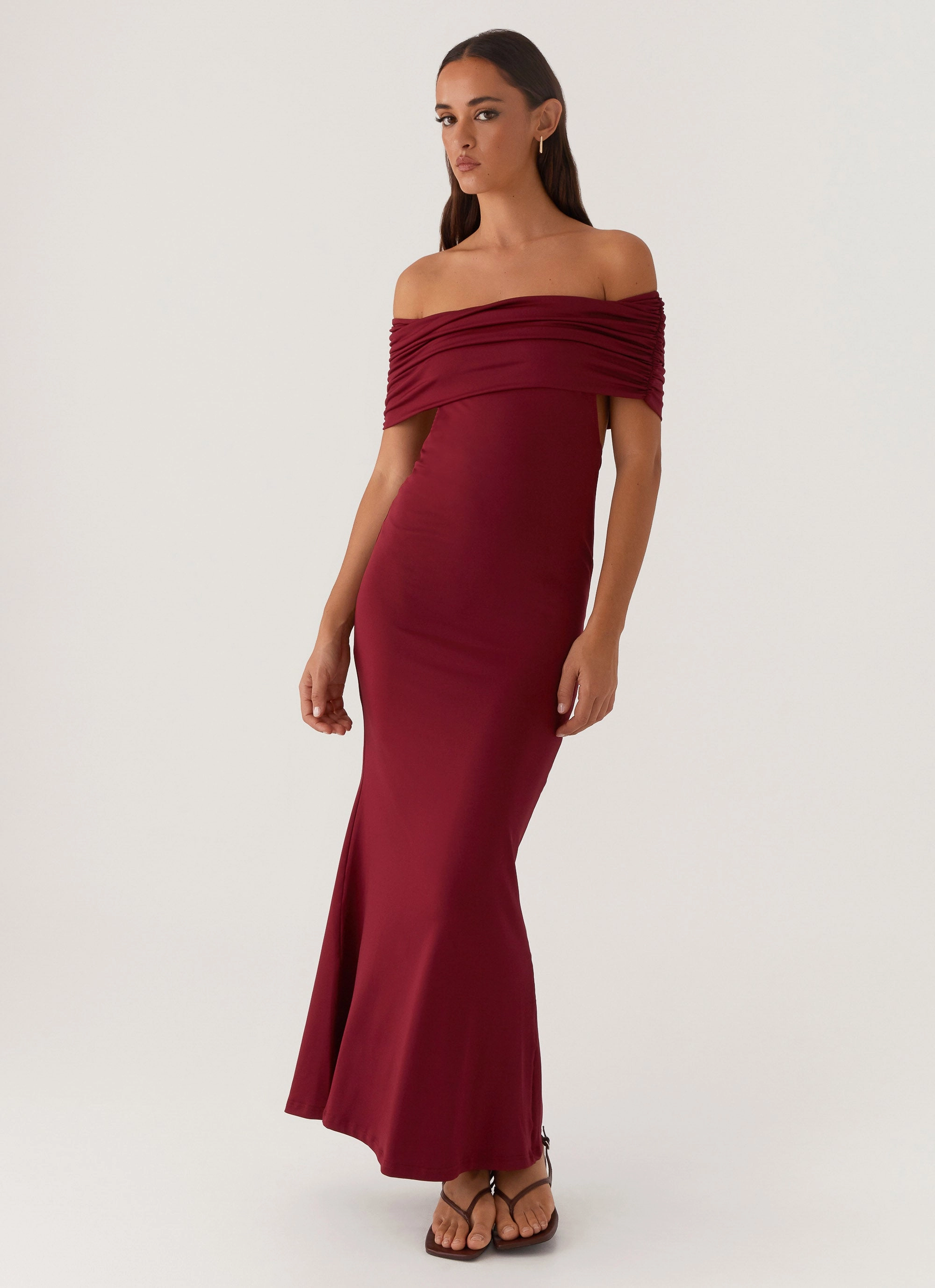 Maude Maxi Dress - Maroon Weekend Chic