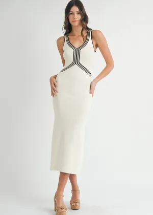 MAYA KNIT BODYCON MIDI DRESS Tailored Waist Relax Tones MAYA KNIT BODYCON MIDI DRESS