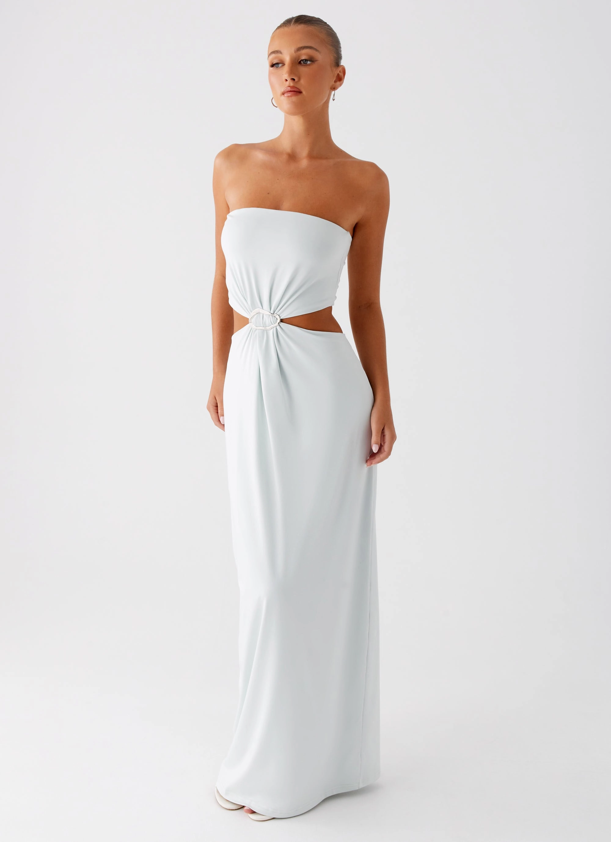 Fall Fashion Ruffle Detail Mayfair Maxi Dress - Mint
