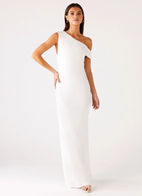 Mckenna Maxi Dress - White Fancy Ensemble Mckenna Maxi Dress - White Shine Skin