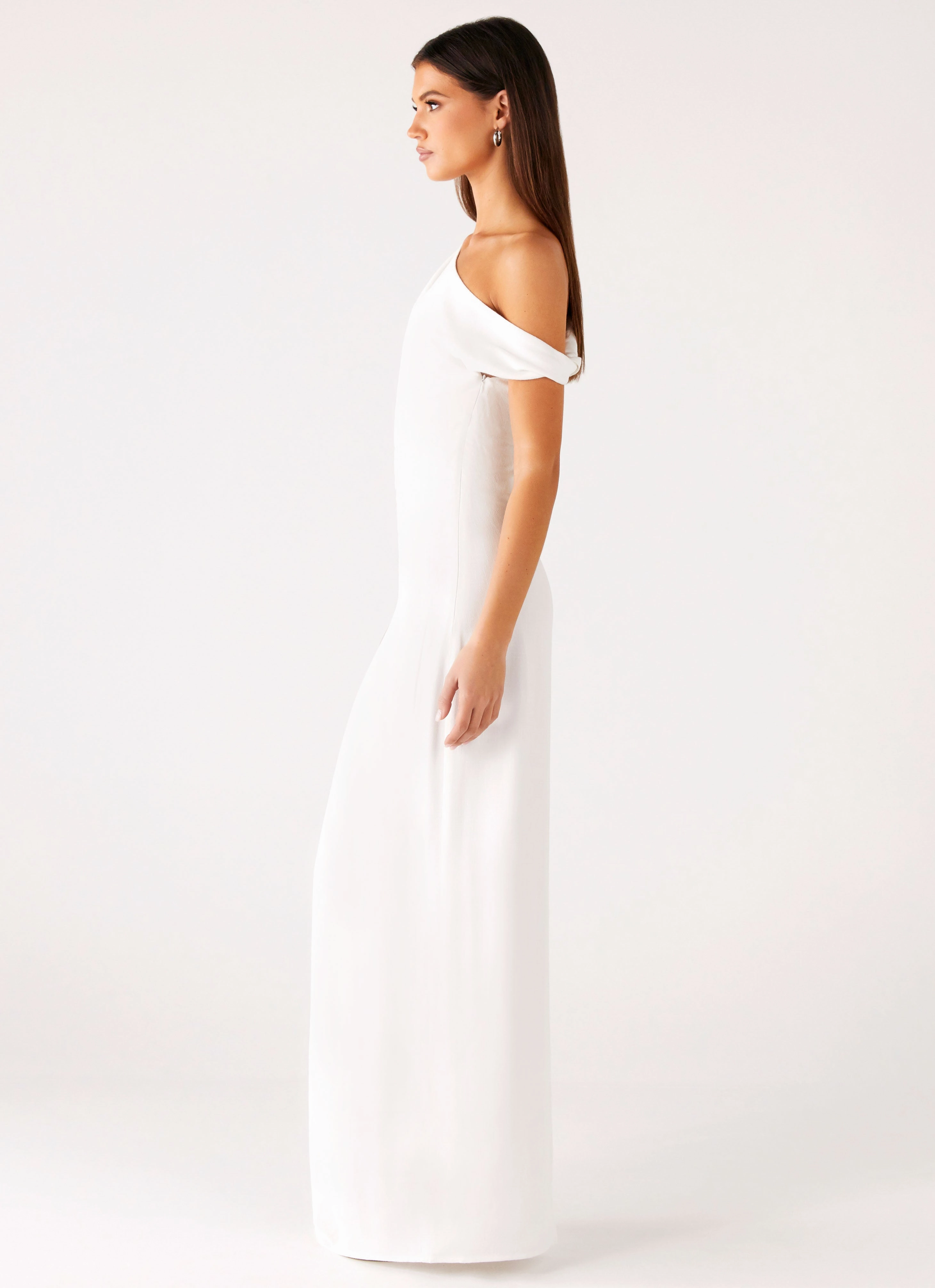 Mckenna Maxi Dress - White Elegant Waist Design Style Ease
