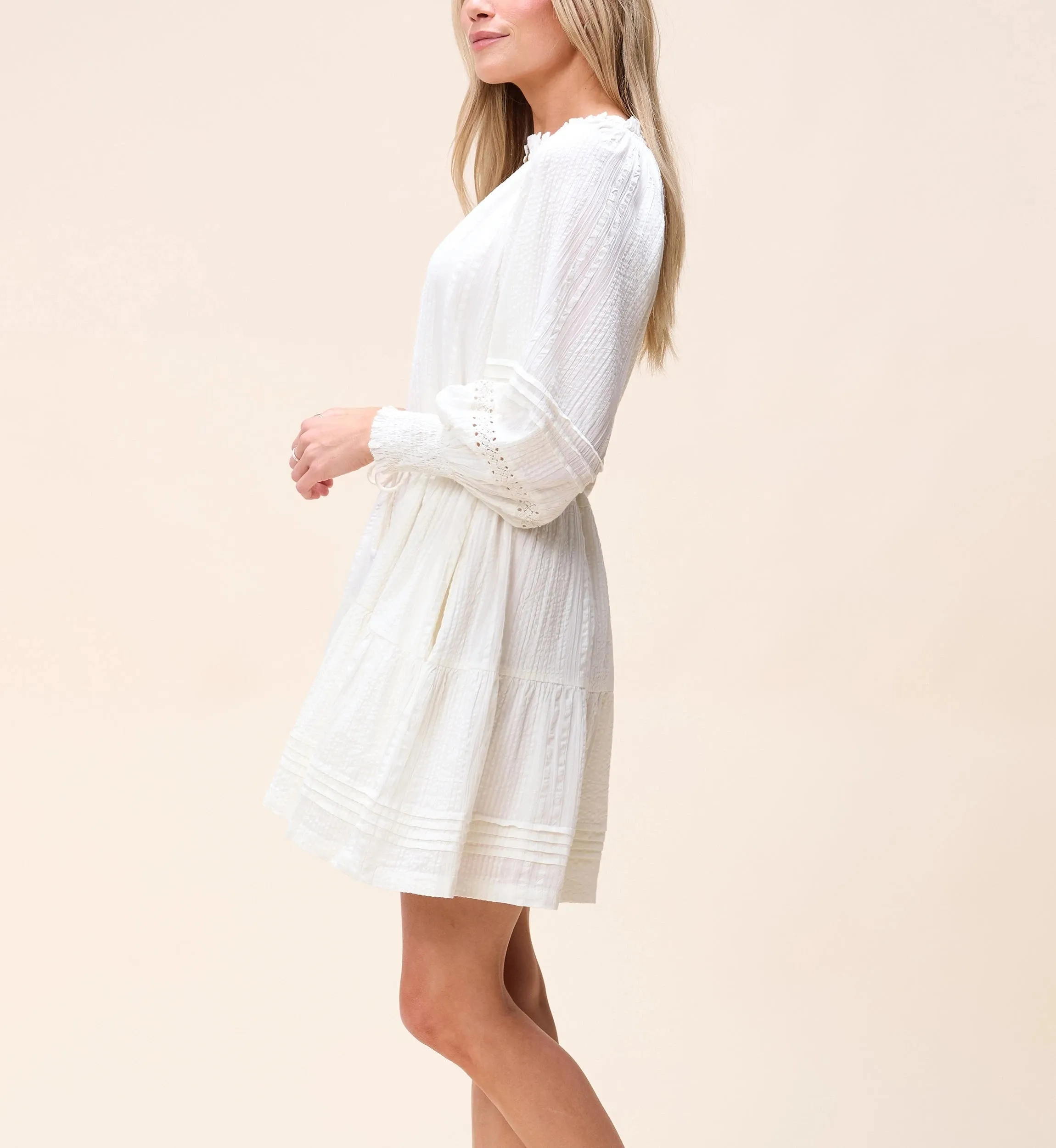 Japan Line Casual Comfort Meadow Mini Dress | Ivory