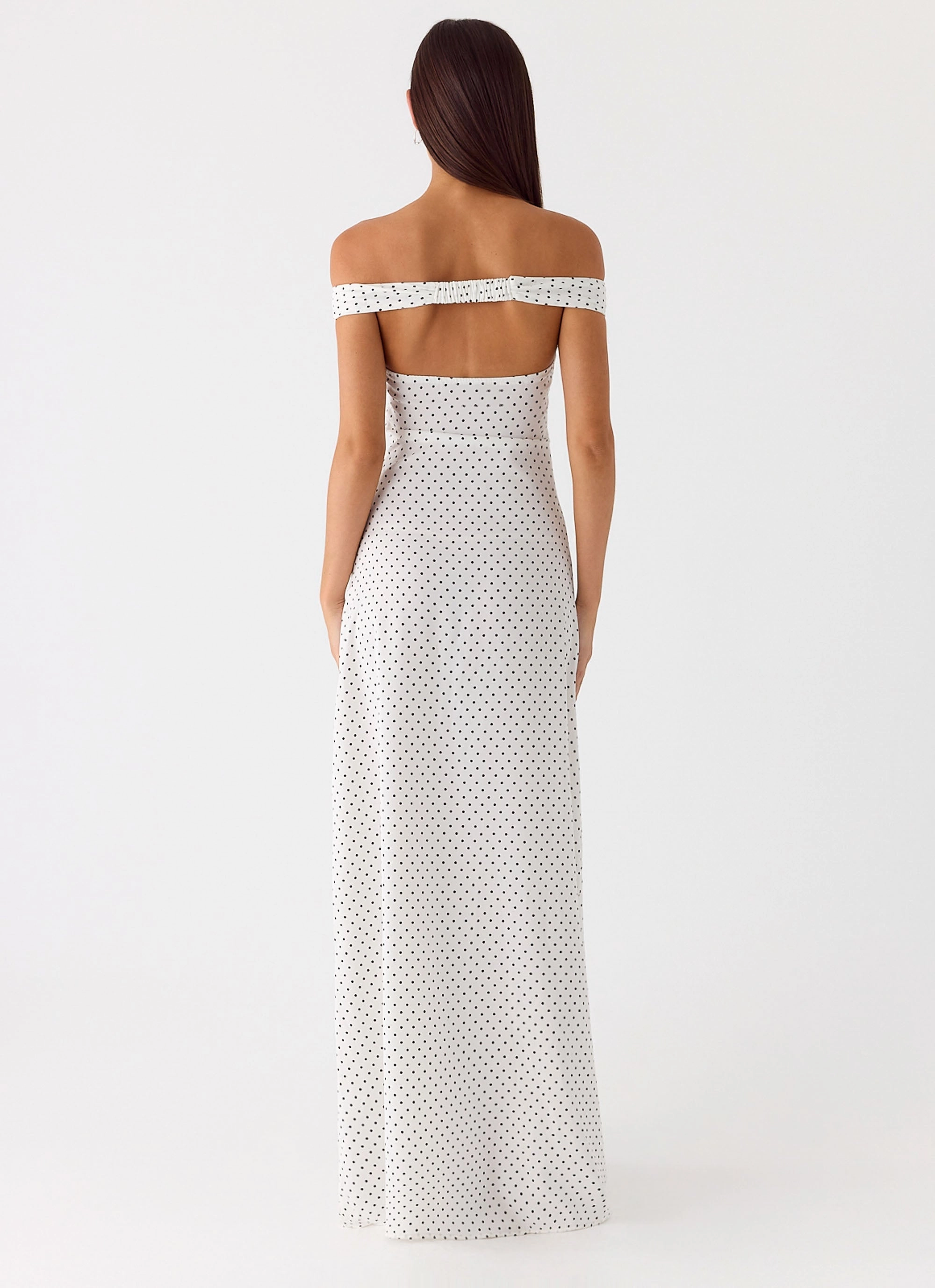 LightweightMaterial Melany Maxi Dress - White Polkadot