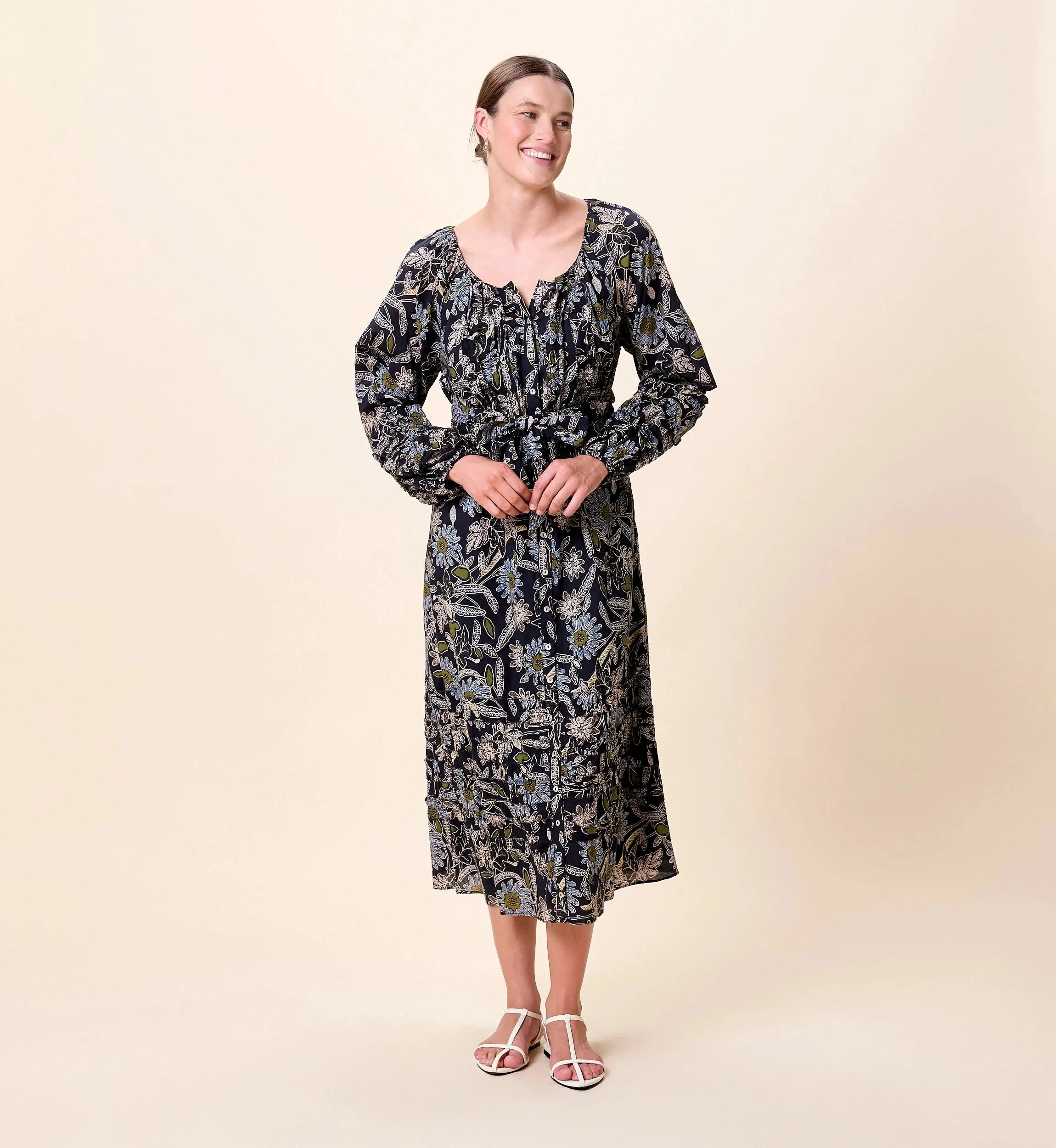 Cool Texture Melinda Midi Dress | Dark Magnolia