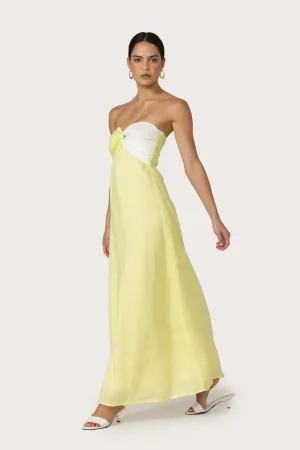 Melody Linen Maxi Dress in Lime Textured Wear Melody Linen Maxi Dress in Lime Style Ease