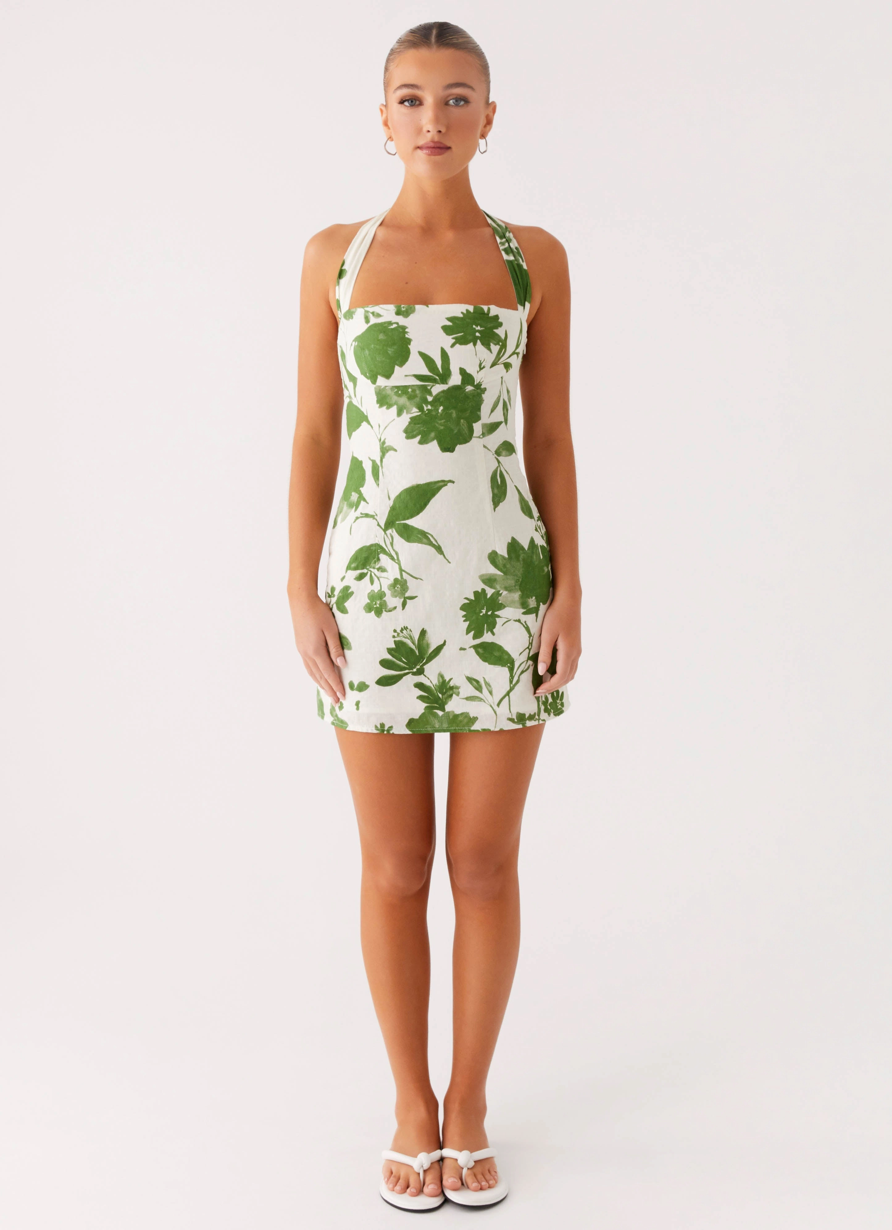 Melora Mini Dress - Verdant Bloom Gentle Flow