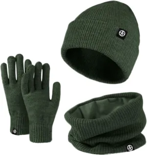 Men Women Winter Hat Warmer Scarf Touchscreen Gloves Set Warmer Neck Thick Knit Hat Set Scarf Gloves Set