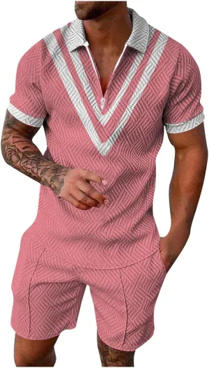 Mens 2 Piece Outfits Short Sleeve Letter Print Tee and Shorts Tracksuit Summer Vacation Beach Short Sets White Men Shorts