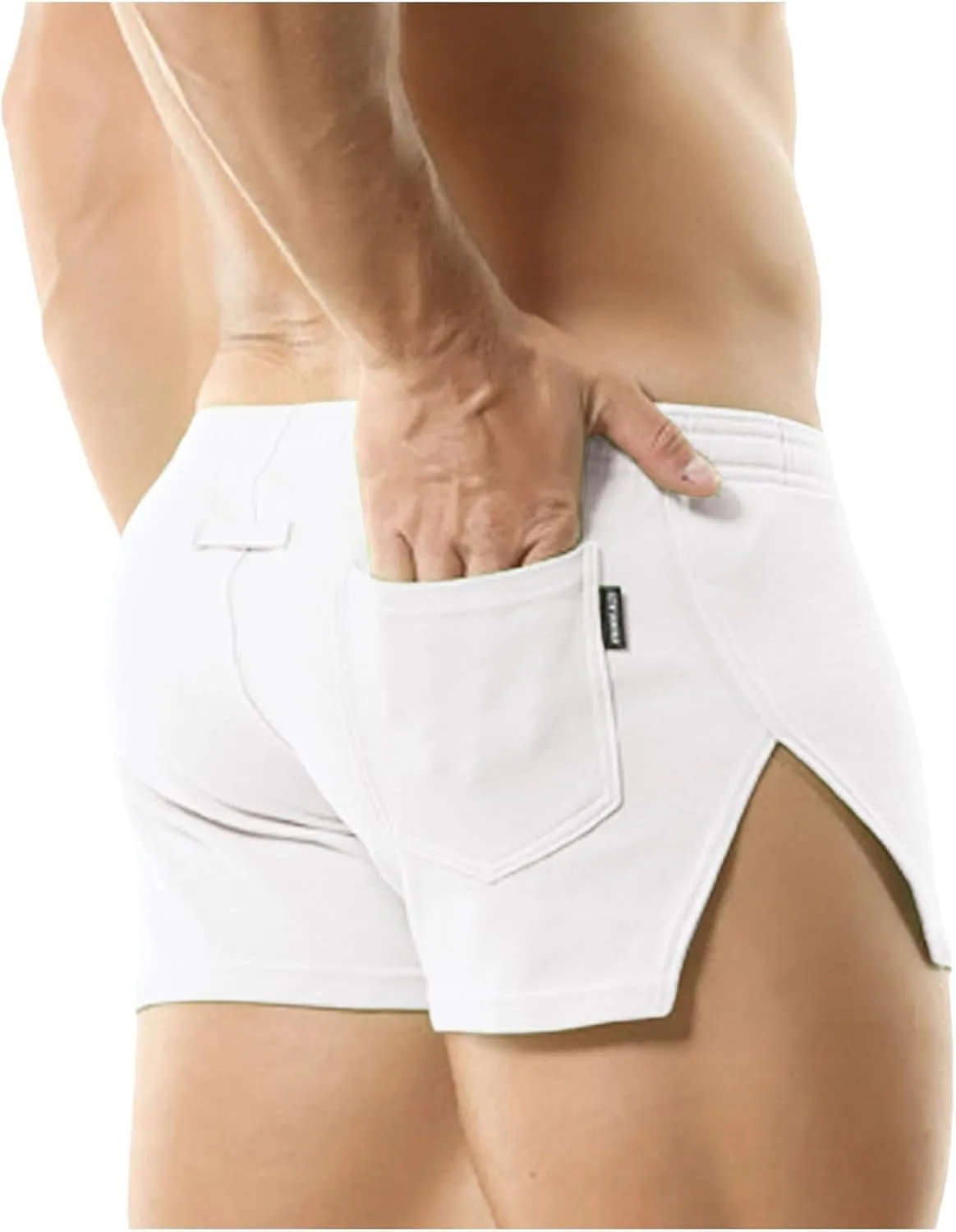 Men's 3" Boxer Shorts with Split Side Lounge Sleep Shorts Breathable Cotton Activewear for Workout Casual Wear