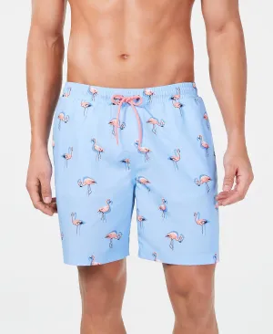 Men's 7" Flamingo Print Quick-Dry Performance Swim Trunks Made for Macy's Club Room multi