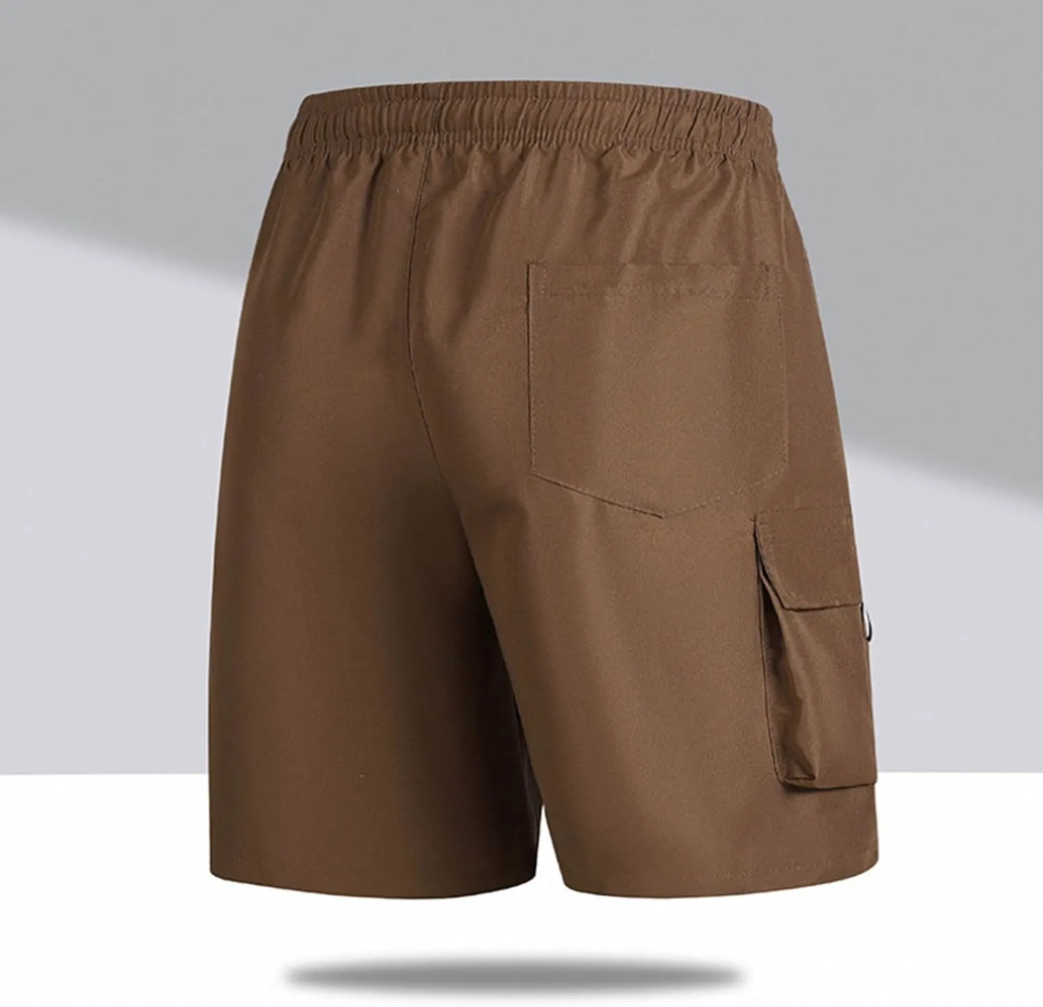 Men's Athletic Cargo Shorts Quick Dry with Pockets Gym Running Workout Elastic Activewear Outdoor Hiking Trunks