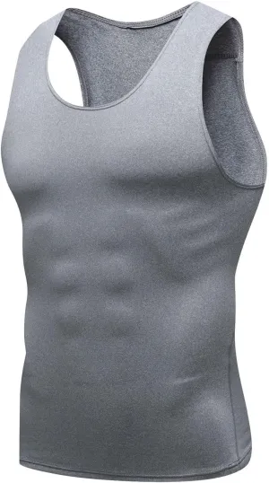 Men's Athletic Compression Shirts Bodybuilding Sleeveless Gym Workout Tank Top Dry Fit Sports Base Layer Vests Shaper
