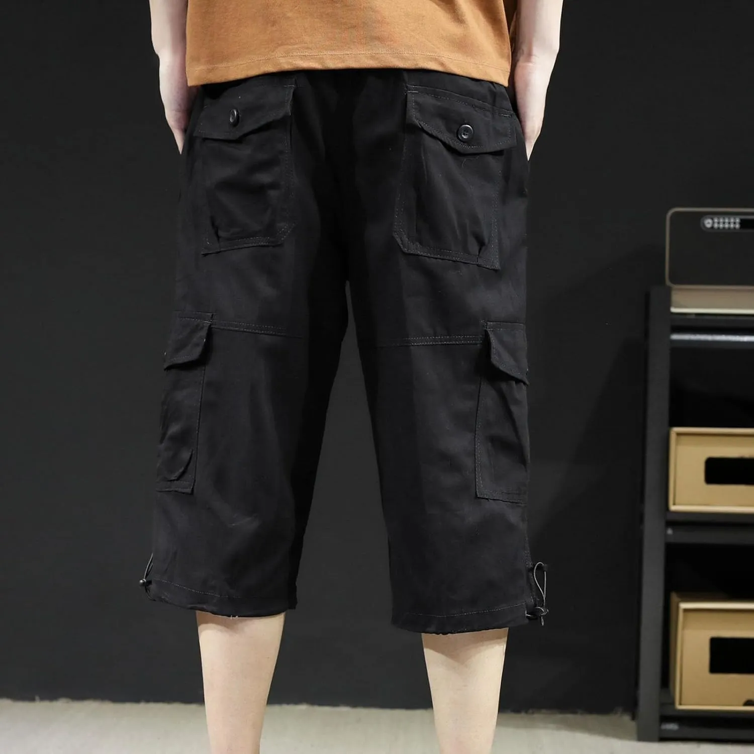 Men's Athletic Shorts Casual Cotton Stretch Drawstring Summer Beach Chino Golf Shorts with Pockets
