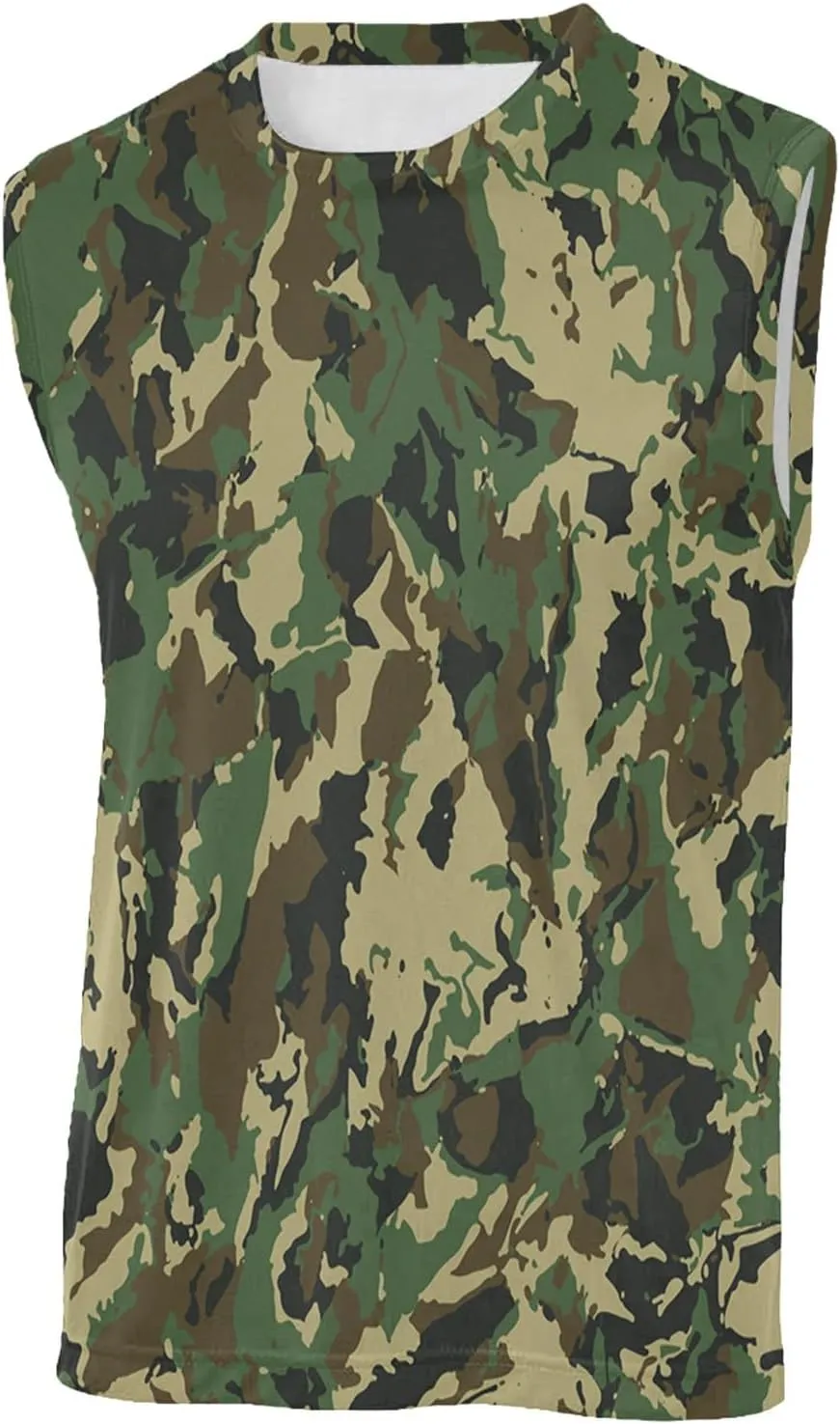 Men's Camo Print Tank Tops Big and Tall Camouflage Wild Sleeveless Vests Drying Athletic Sports Workout Muscle Shirts