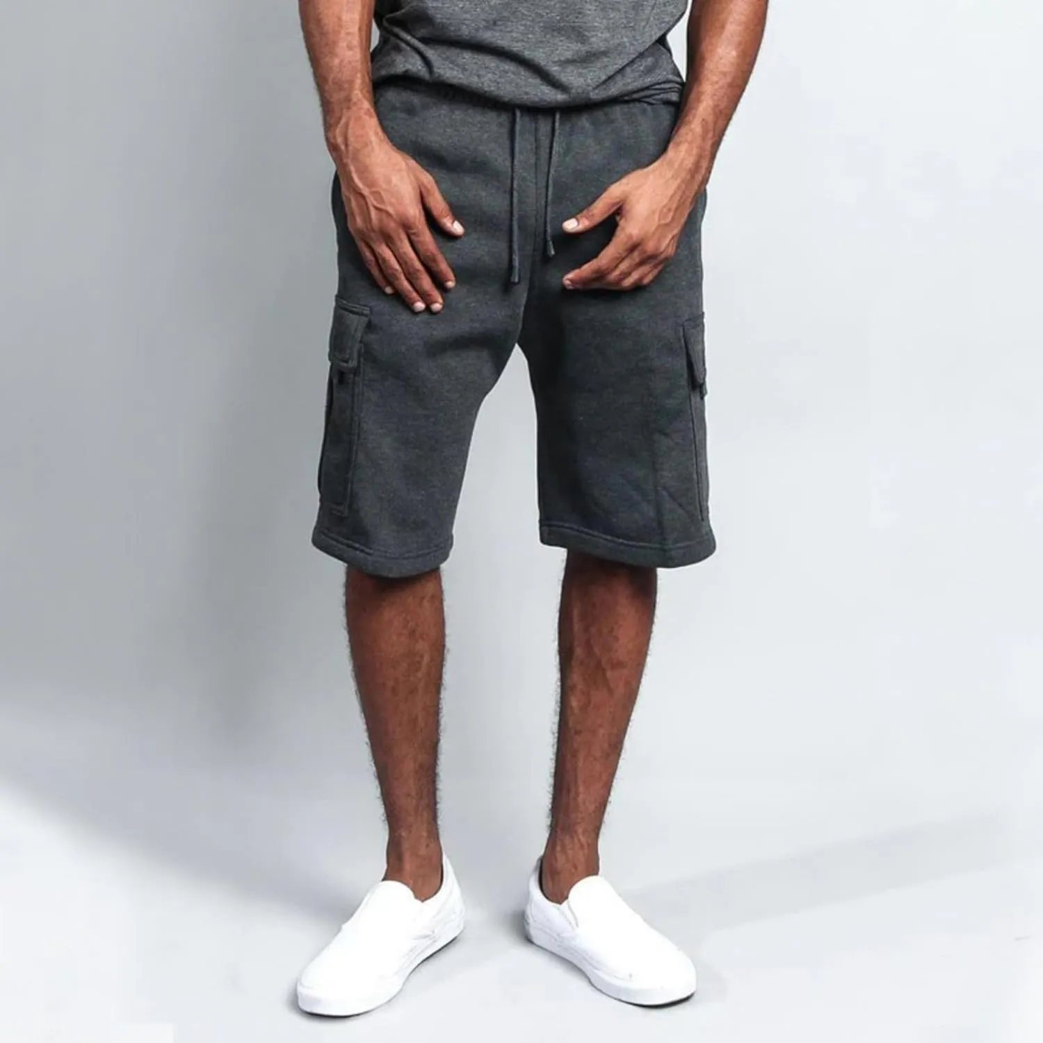 Mens Cargo Shorts Baggy Activewear Stretch Fashion Jogging Comfy with Pockets Biking Wide Leg Drawstring Shorts