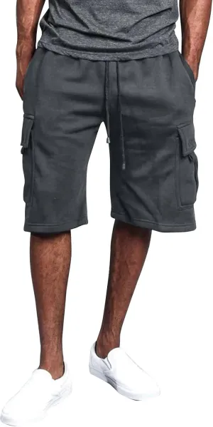 Mens Cargo Shorts Baggy Activewear Stretch Fashion Jogging Comfy with Pockets Biking Wide Leg Drawstring Shorts