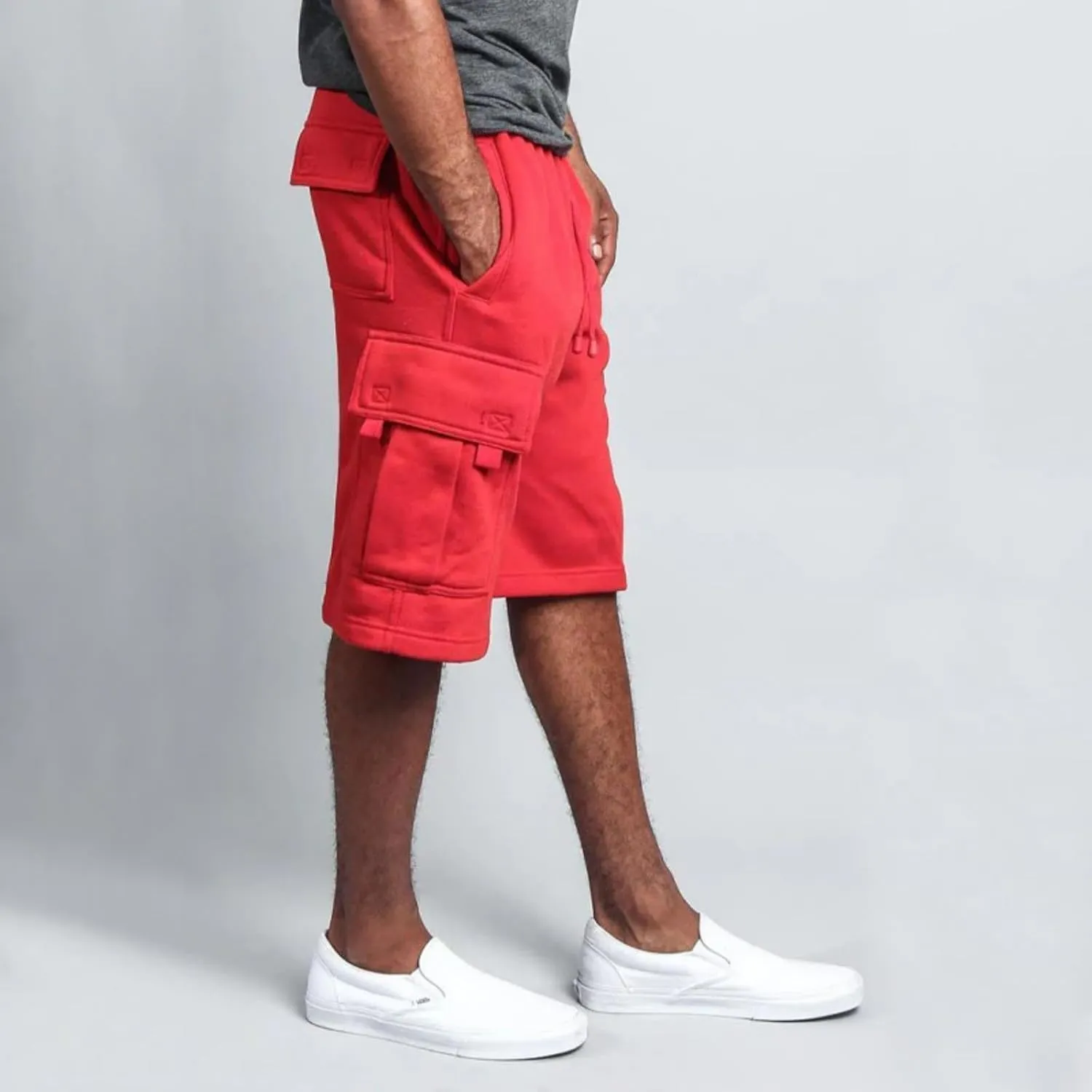 Mens Cargo Shorts Baggy Activewear Stretch Fashion Jogging Comfy with Pockets Biking Wide Leg Drawstring Shorts