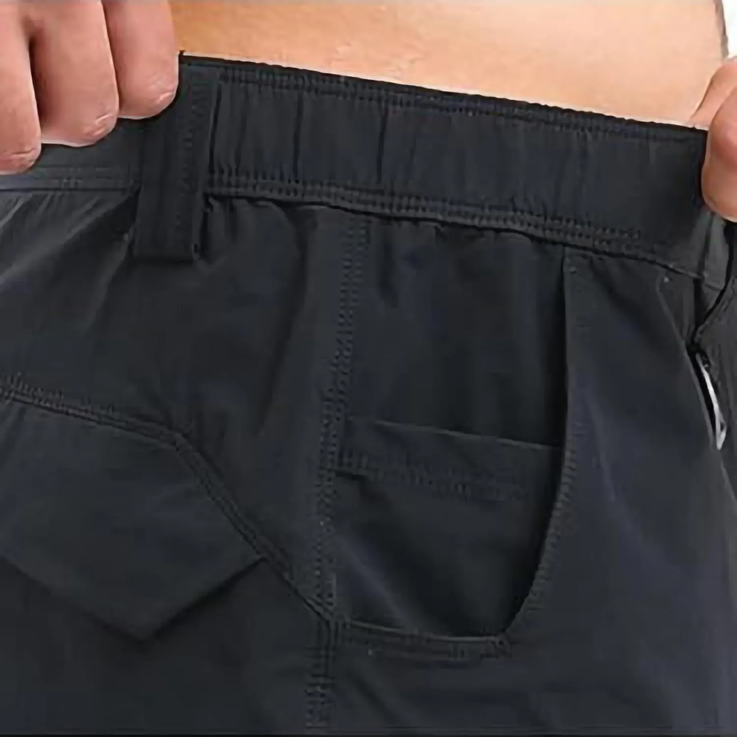 Men's Cargo Shorts Breathable Stretch Lightweight Short Pants with Multi Pockets Elastic Waist Soft Activewear