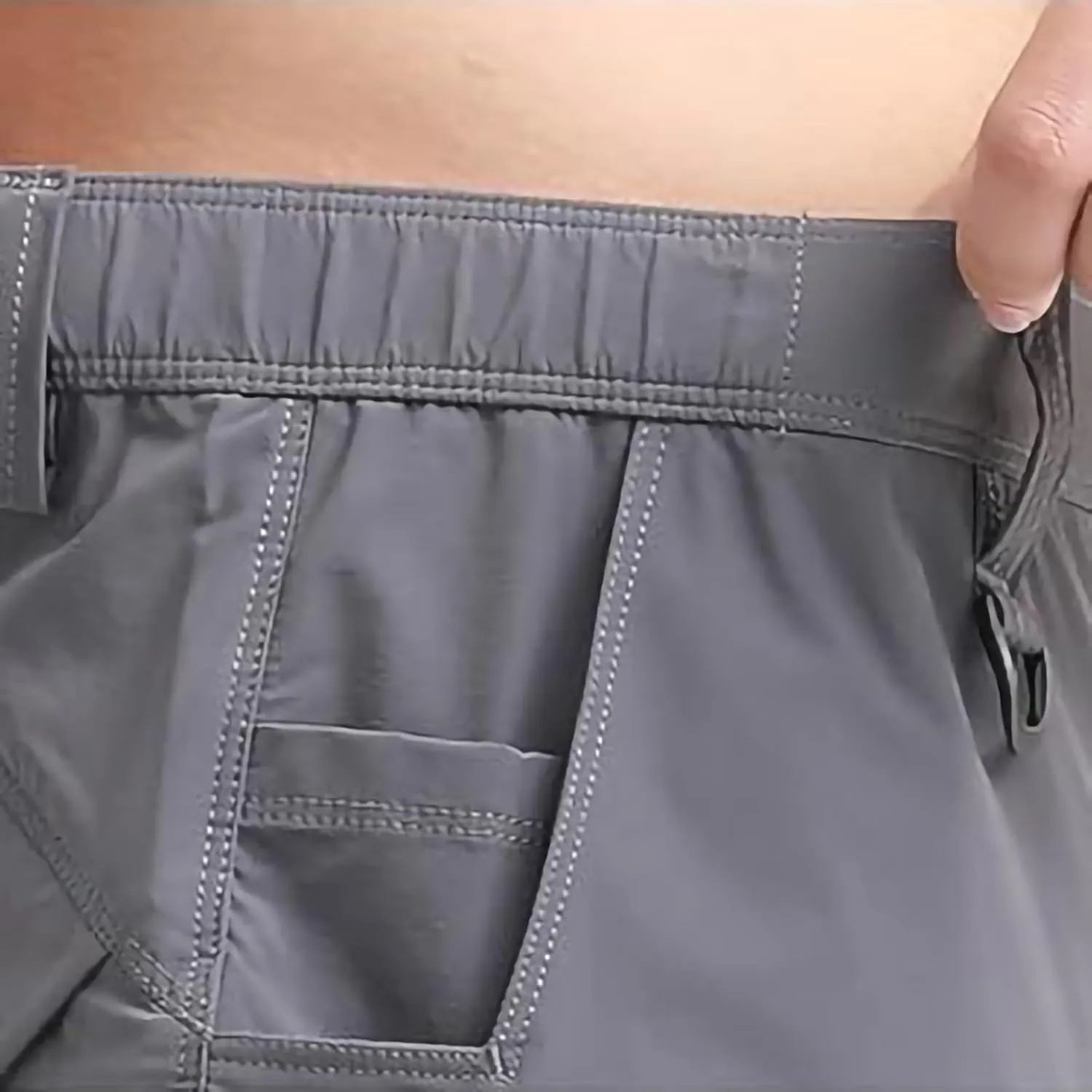 Men's Cargo Shorts Breathable Stretch Lightweight Short Pants with Multi Pockets Elastic Waist Soft Activewear