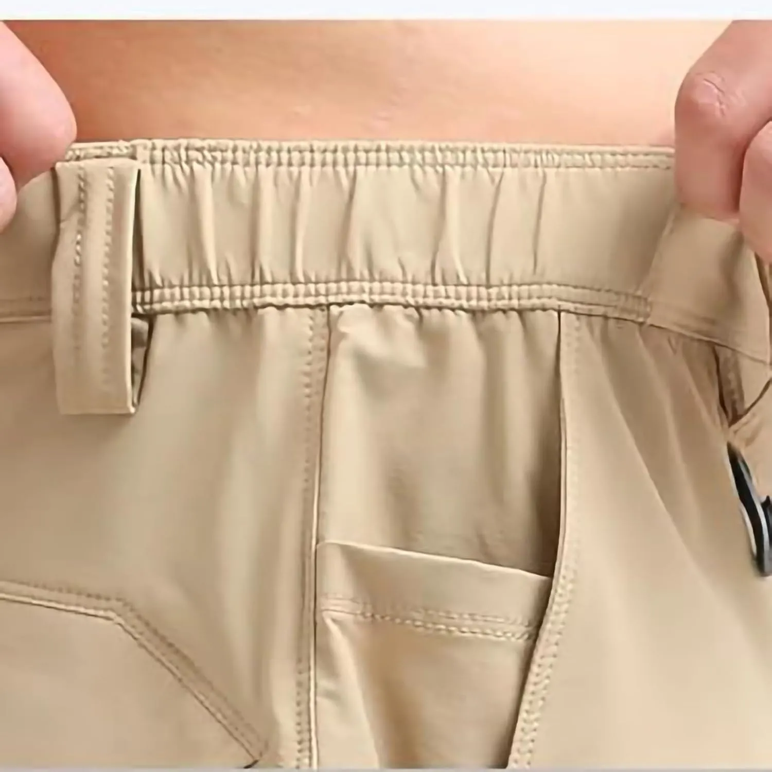 Men's Cargo Shorts Breathable Stretch Lightweight Short Pants with Multi Pockets Elastic Waist Soft Activewear