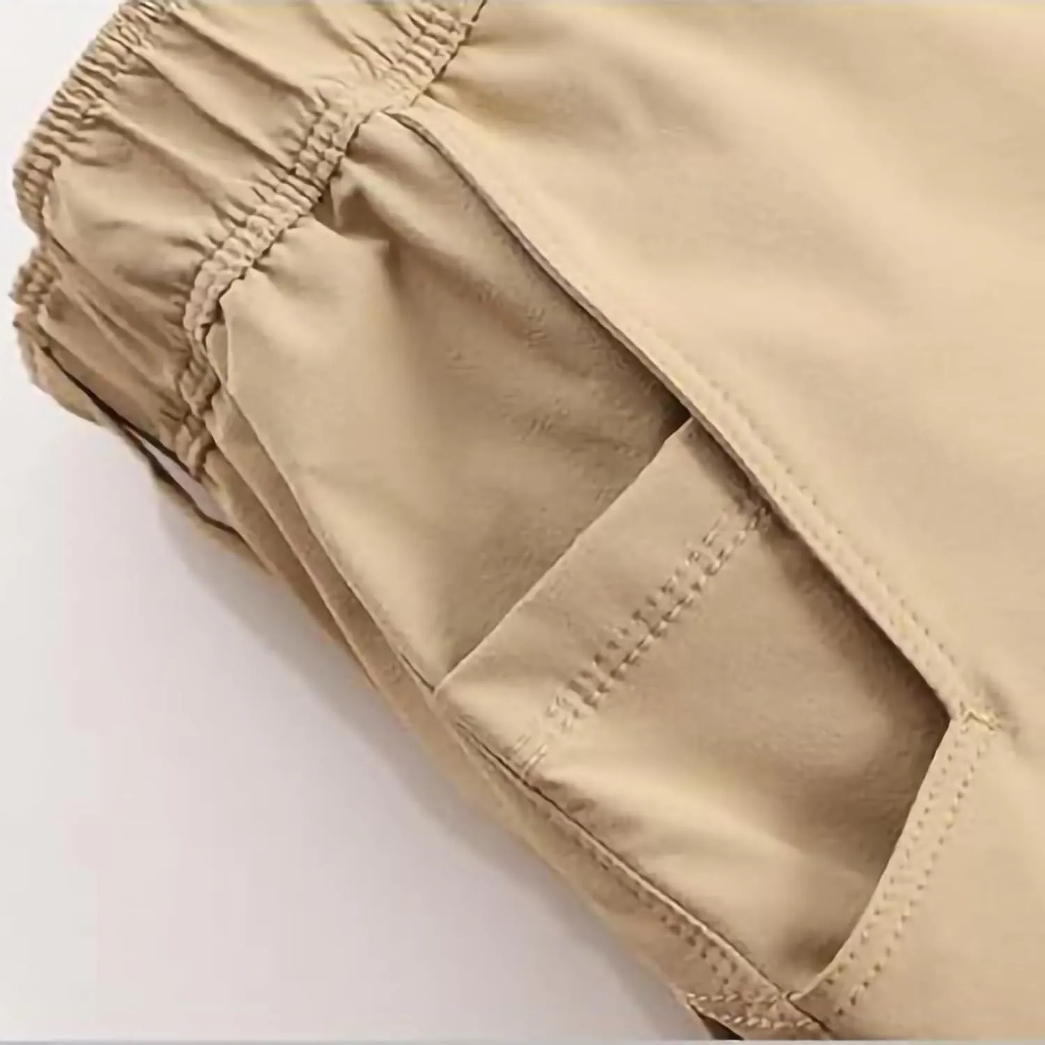 Men's Cargo Shorts Breathable Stretch Lightweight Short Pants with Multi Pockets Elastic Waist Soft Activewear