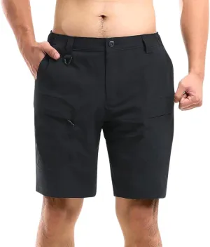 Men's Cargo Shorts Breathable Stretch Lightweight Short Pants with Multi Pockets Elastic Waist Soft Activewear