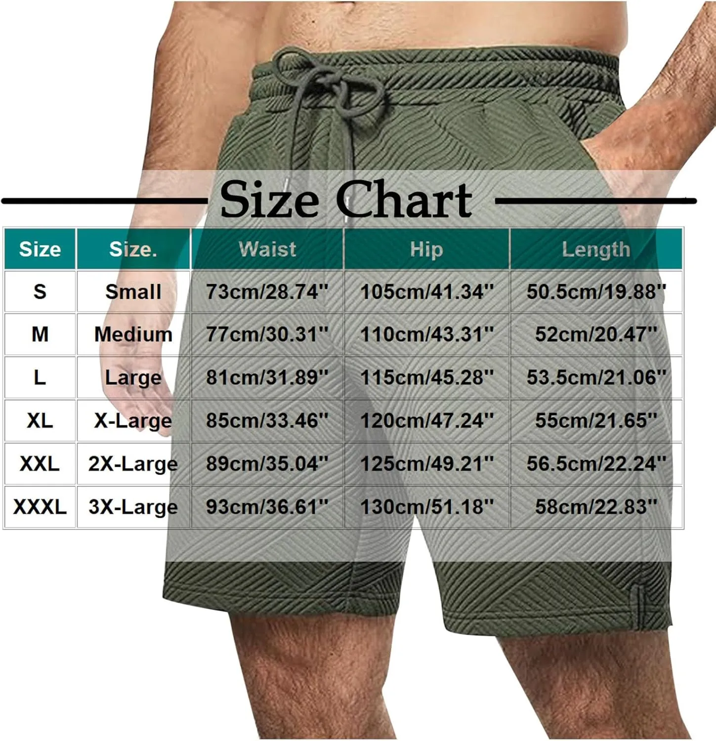 Mens Casual 7" Shorts Casual Elastic Waist Drawstring Pajama Bottoms Summer Sweat Shorts Texture with Pockets