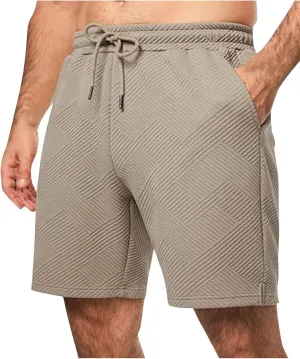 Mens Casual 7" Shorts Casual Elastic Waist Drawstring Pajama Bottoms Summer Sweat Shorts Texture with Pockets