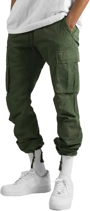 Mens Casual Cargo Pants Loose Fit Straight Leg Trendy Streetwear Hippie Pants Outdoor Activewear Drawstring Joggers