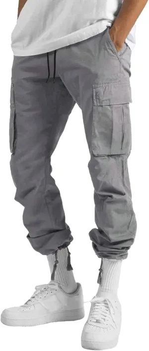 Mens Casual Cargo Pants Loose Fit Straight Leg Trendy Streetwear Hippie Pants Outdoor Activewear Drawstring Joggers