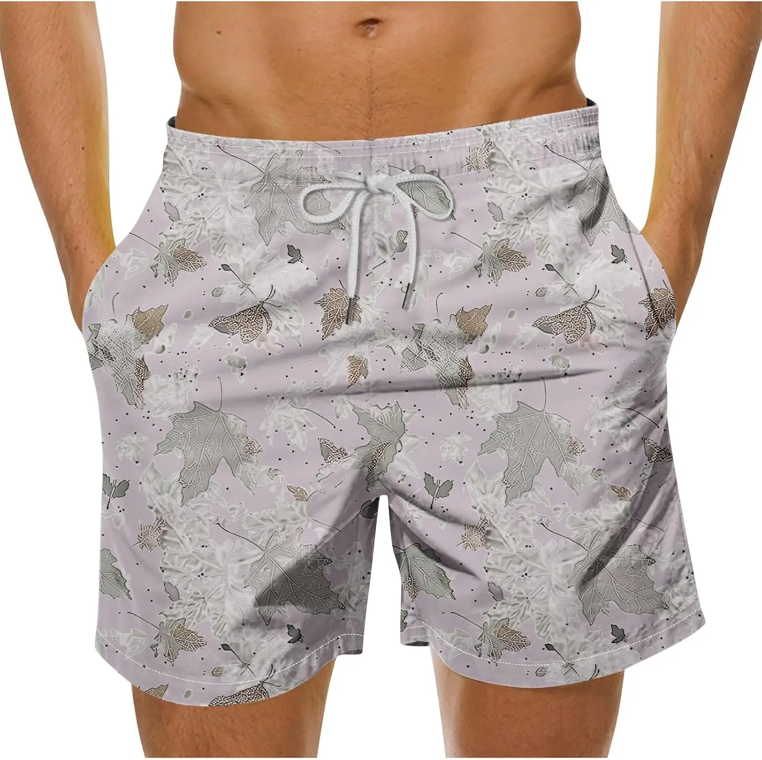 Mens Casual Linen Shorts Workout Running Sport Beach Summer Pant Drawstring Loose Fit Casual Trousers with Pocket