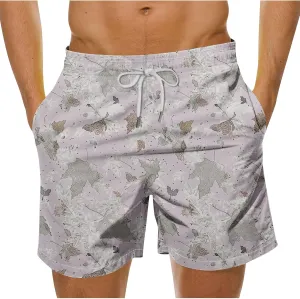 Mens Casual Linen Shorts Workout Running Sport Beach Summer Pant Drawstring Loose Fit Casual Trousers with Pocket