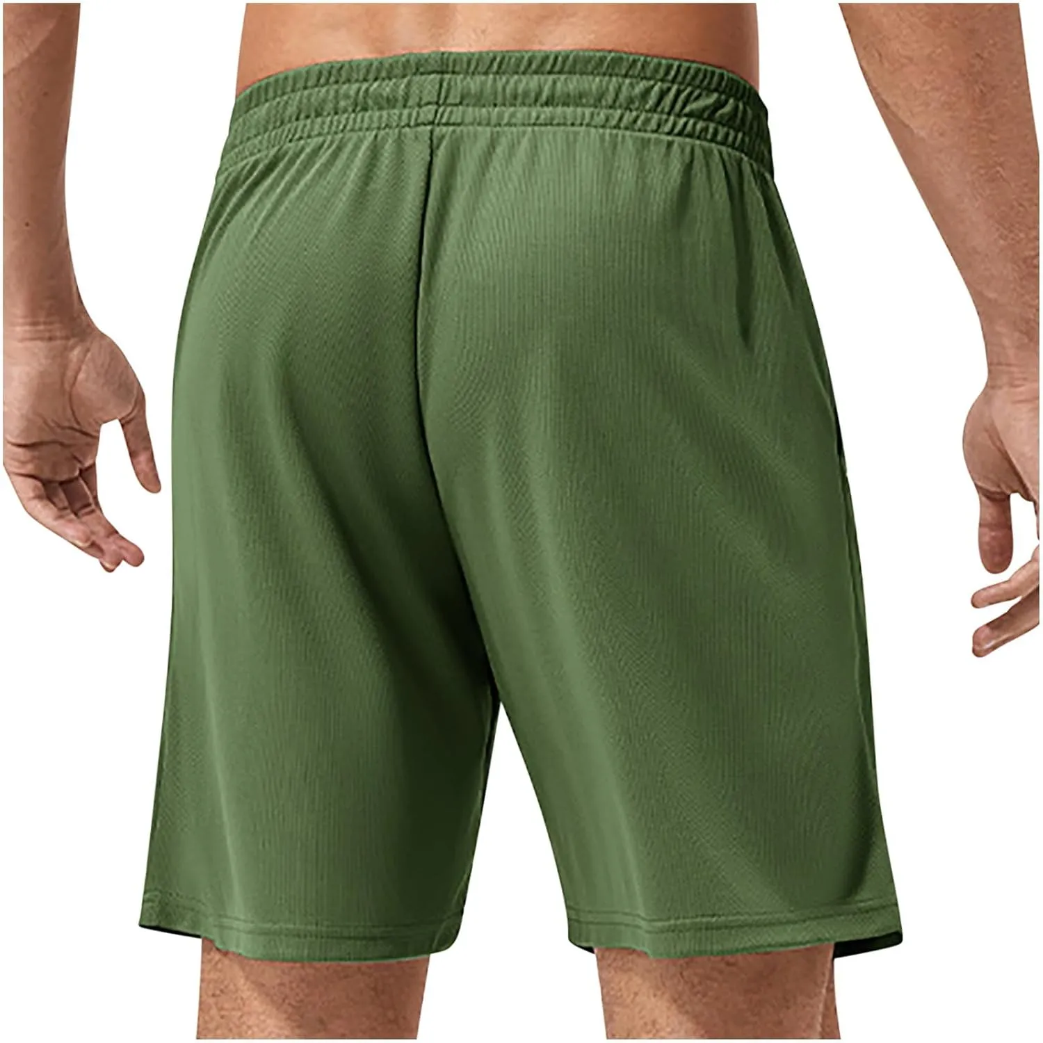 Mens Casual Shorts Elastic Waist with Pockets Athletic Gym Workout Running Bermuda Activewear Hiking Trunks