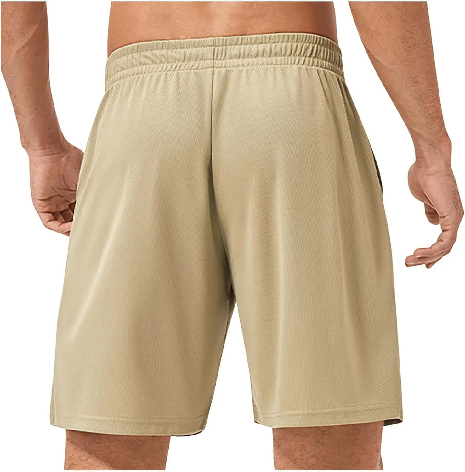 Mens Casual Shorts Elastic Waist with Pockets Athletic Gym Workout Running Bermuda Activewear Hiking Trunks