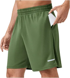 Mens Casual Shorts Elastic Waist with Pockets Athletic Gym Workout Running Bermuda Activewear Hiking Trunks