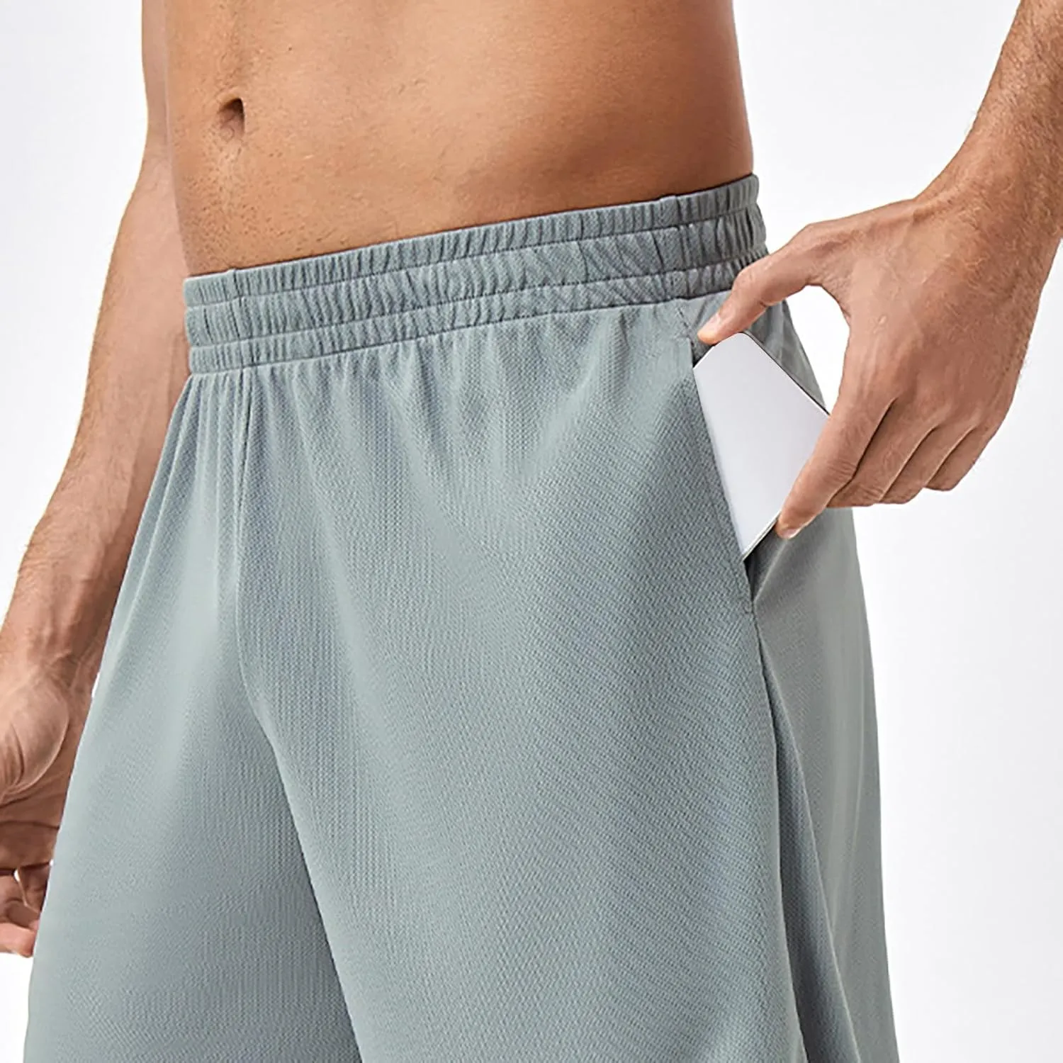 Mens Casual Shorts Elastic Waist with Pockets Athletic Gym Workout Running Bermuda Activewear Hiking Trunks