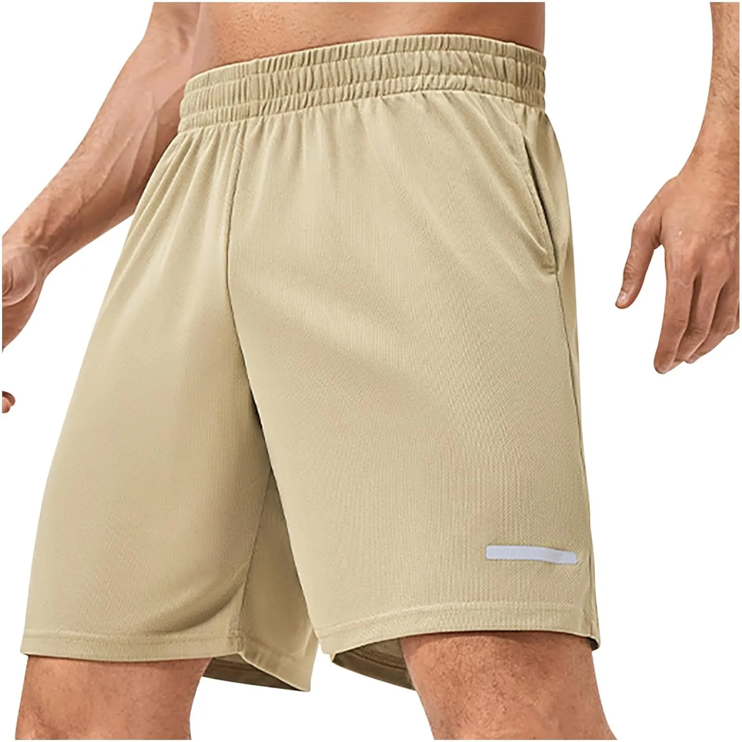 Mens Casual Shorts Elastic Waist with Pockets Athletic Gym Workout Running Bermuda Activewear Hiking Trunks