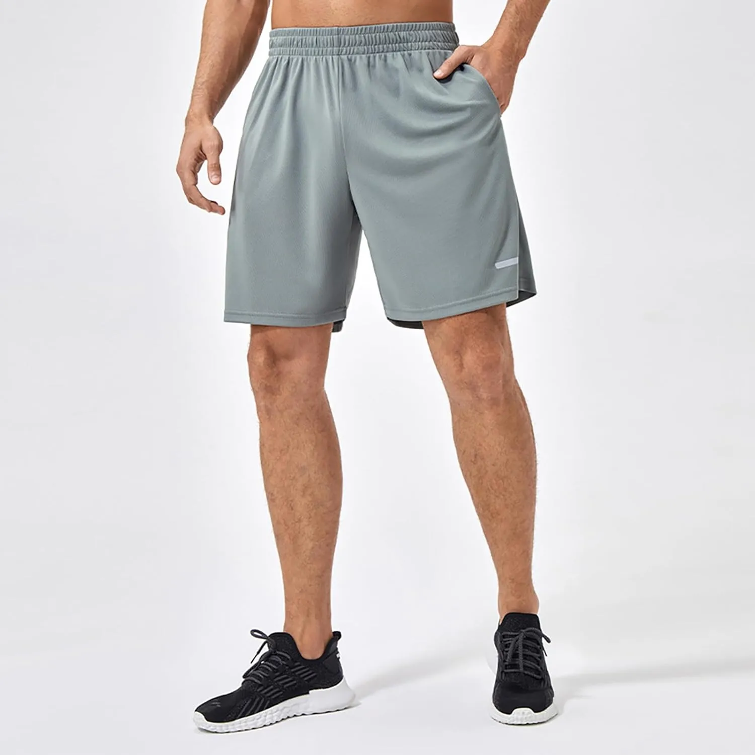Mens Casual Shorts Elastic Waist with Pockets Athletic Gym Workout Running Bermuda Activewear Hiking Trunks