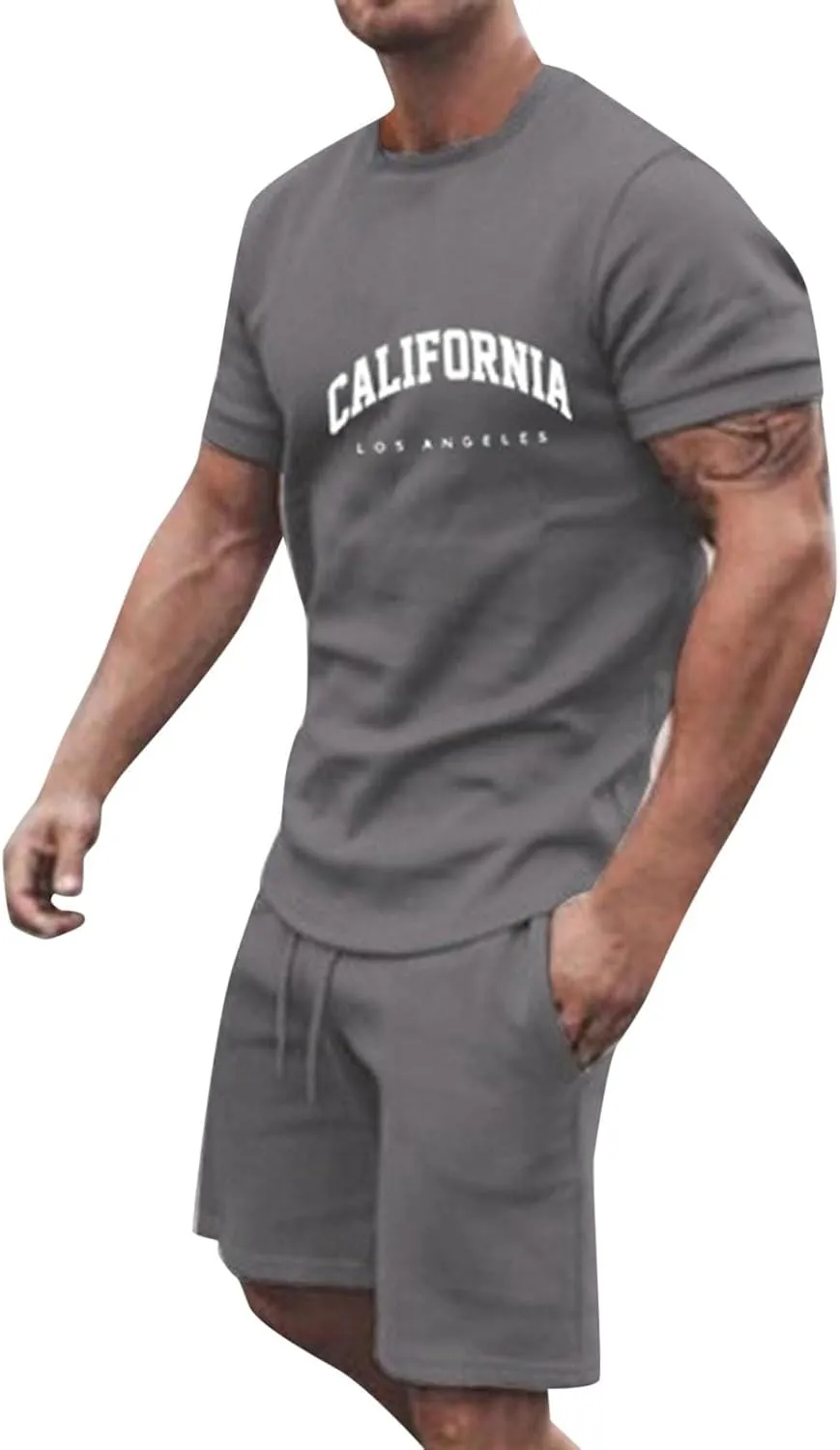 Men's Casual Tracksuits Set Quarter Zip Shirts and Drawstring Shorts Sets Summer Beach Outfits Fitted Shorts Sets Mens Vacation Shorts