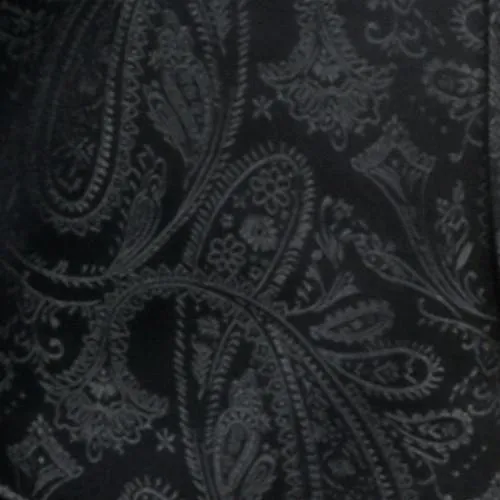 Men's Charcoal Paisley Vest with Neck Tie