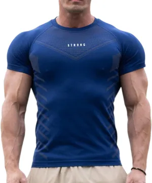 Men's Compression Shirt - Short Sleeve Elastic T-Shirt Gym Workout Tops