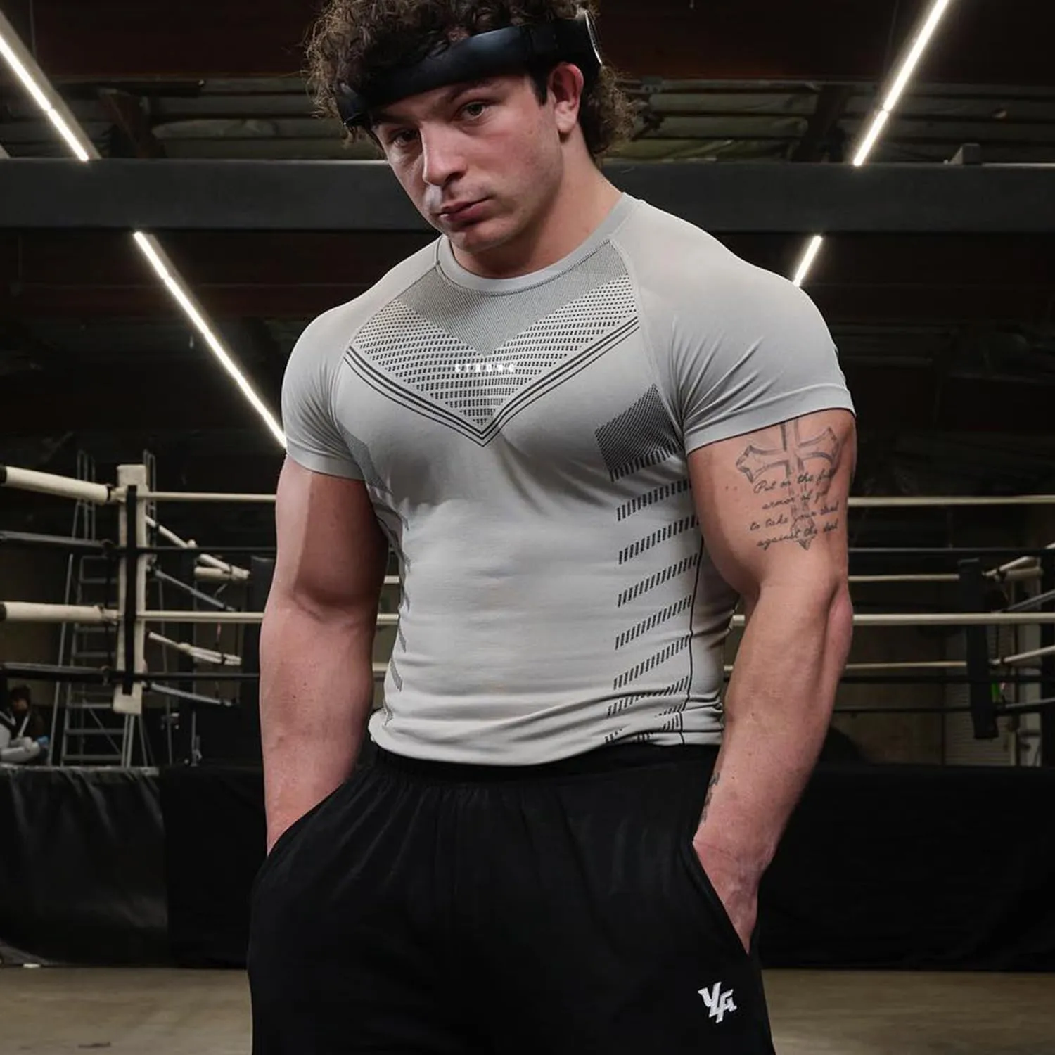 Men's Compression Shirt - Short Sleeve Elastic T-Shirt Gym Workout Tops
