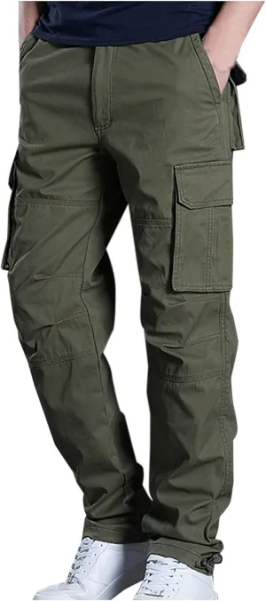 Men's Elastic-Waist Cargo Pant Stretchy Lightweight Pants with Multi-Pockets Quick Dry Breathable Sports Trousers